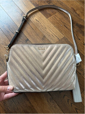 ALDO Quilted Gold Crossbody Bag